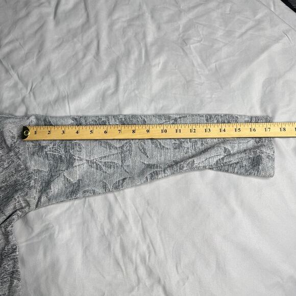 Talbots Women’s Large Gray Cowl Neck Pullover Sweatshirt Top Floral Print Pocket - Picture 7 of 10